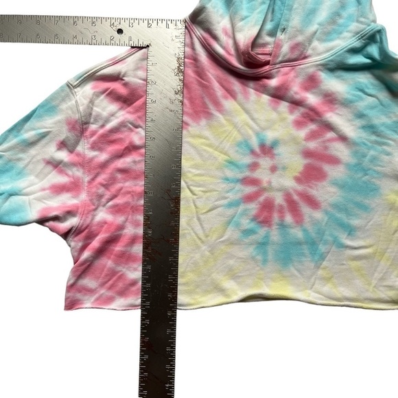 FOREVER 21 Active Tie Dye Crop Oversize Pullover Hoodie Long Sleeve Size XS - Picture 8 of 10